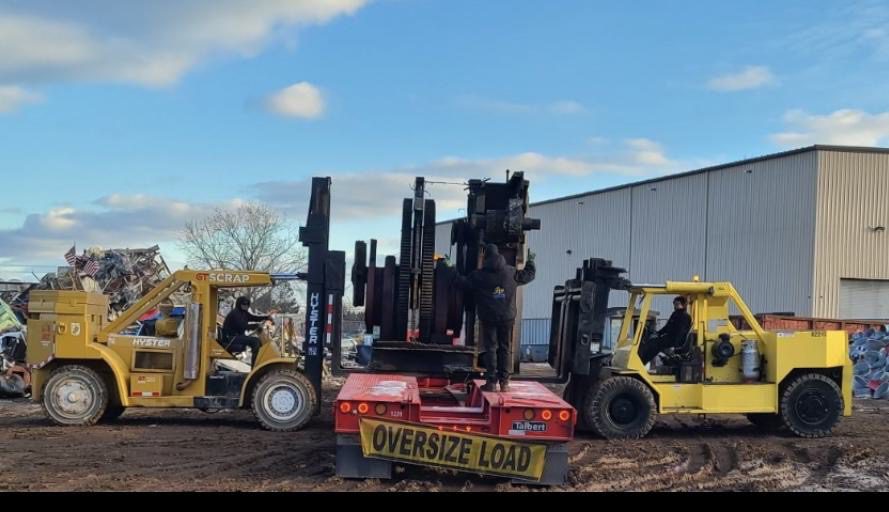 commercial vehicle dropping off scrap metals