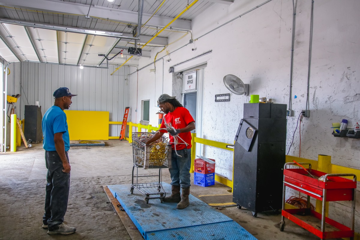 white truck recycling scrap